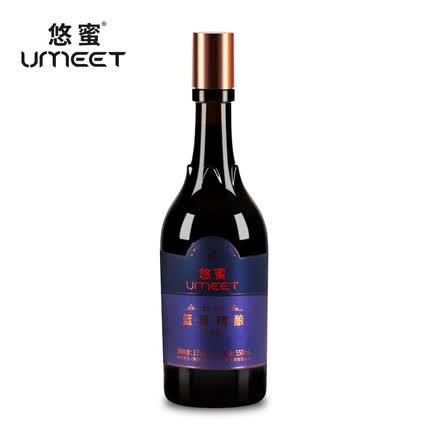 悠蜜蓝莓酒 悠蜜蓝莓精酿 遇见·丹红 半甜型 13°550ml 礼盒装 整箱（6瓶）