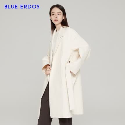 BLUE ERDOS女装春夏时尚气质通勤白色中长款风衣女 白 160/80A/S