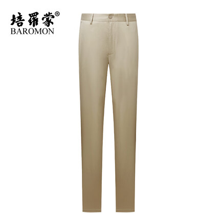 培罗蒙(BAROMON)休闲裤男式基础长裤舒适直筒长裤子商务休闲 卡其色 36(96cm)