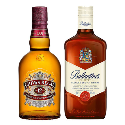 芝华士12年500ml+百龄坛特醇500ml洋酒苏格兰威士忌套装