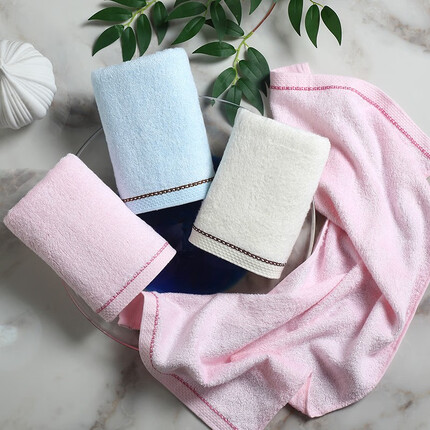 竹一百竹纤维毛巾6条柔软吸水竹炭洗脸面巾吸水不掉毛洗澡大毛巾34*70cm 混色六条装 34*70