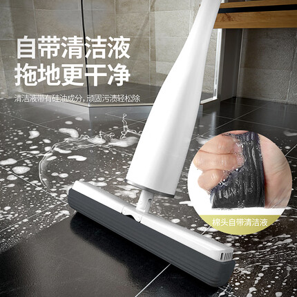宝家洁 自甩水滚轮挤水时尚海绵舒棉拖把吸水免手洗瓷砖地板懒人拖布