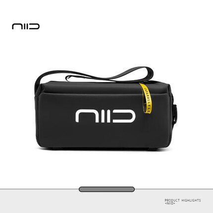 NIID潮牌旅行包单肩斜挎行李包吐司包运动包健身包男收纳袋S5 黑色