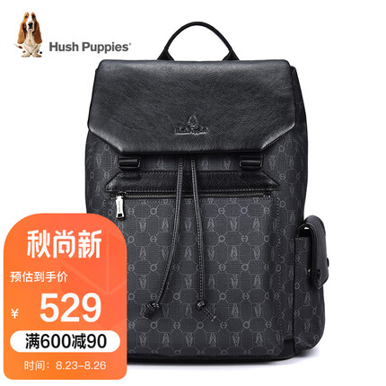 暇步士（Hush Puppies）双肩包男休闲百搭背包男通勤商务电脑包双肩14英寸笔记本电脑包