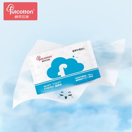 棉柔世家（FulCotton）湿厕纸 擦除99.9%细菌清洁湿纸巾湿巾旅行装便携装 10片*10包