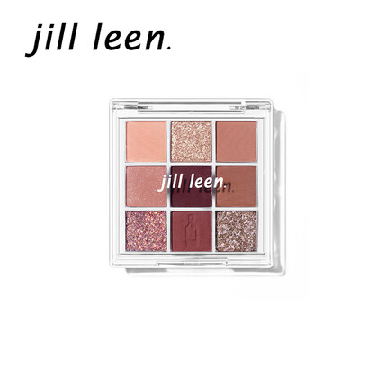 JILL LEEN九色迷你眼影盘燕麦哑珠光亮片闪粉 微醺酒红色妆容粉质细腻便携易上色 GM10