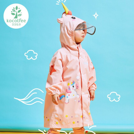 kocotreekk树儿童雨衣书包位男女童学生小童斗篷式宝宝雨披幼儿园防水雨衣
