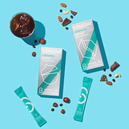 鹰集（S.ENGINE）爱情而已鹰集咖啡液小蓝条原液意式榛果生椰6条速溶黑咖啡浓缩 意式咖啡液30条