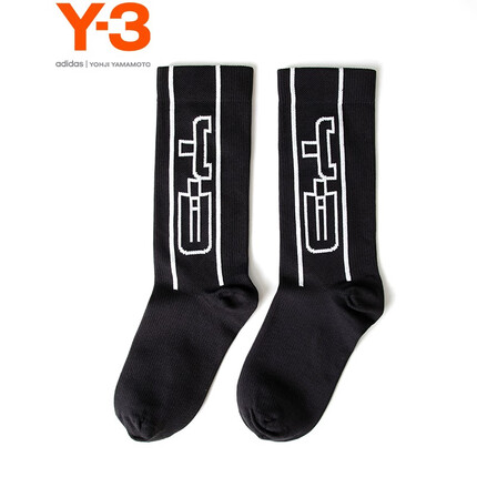 Y-3【商场同款】Y-3 CH2 SOCKS 情侣款中筒休闲袜32GK1476 黑色 XS 22-24