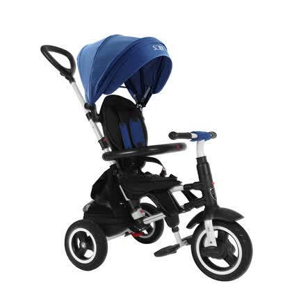 小虎子儿童三轮车折叠溜娃神车小孩脚踏车宝宝自行车1-3岁婴儿推车S380 雀湖蓝plus