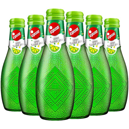 【6瓶装】希腊进口哇尔塔果汁汽水饮料橙汁柠檬血橙网红高颜值磨砂玻璃瓶装饮品232ml 柠檬汽水*6瓶