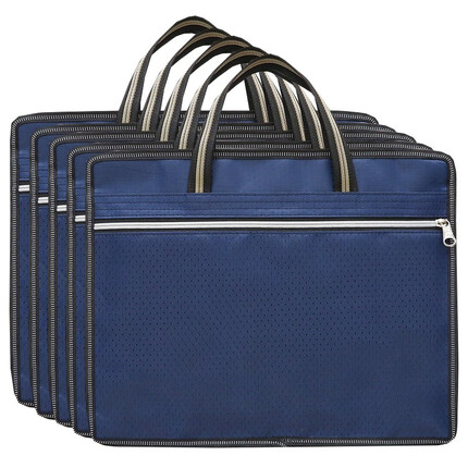 斯莫尔（SIMOER）SL-535 蓝色男士公文包事务包双层文件袋公文袋手提资料袋手提包5个装厂家定制联系客服