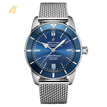 百年灵（BREITLING） 百年灵超级海洋文化二代B20自动机械瑞士手表42mm 男女款腕表 蓝色-精钢表带