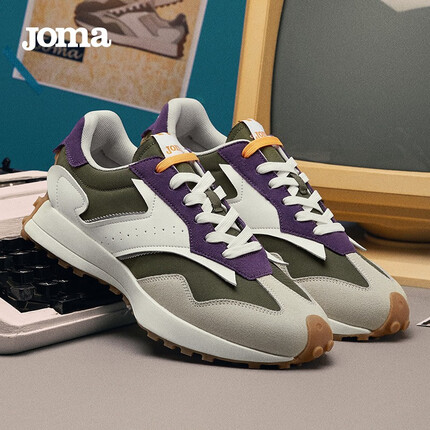 JOMA211休闲运动鞋男春秋季新款百搭复古跑步鞋男时尚潮流休闲鞋子 绿/白 40