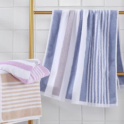 洁丽雅（Grace） 毛巾家纺 纯棉毛巾3条装 素色全棉男女情侣洗脸毛巾面巾 擦脸巾 7521红1兰1棕1 72*34cm