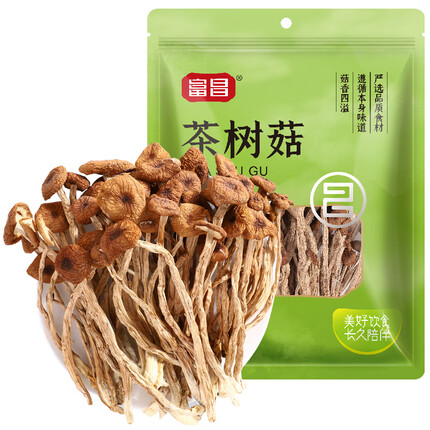 富昌 茶树菇250g 福建特产 茶树蘑菇 煲汤炒菜火锅食材