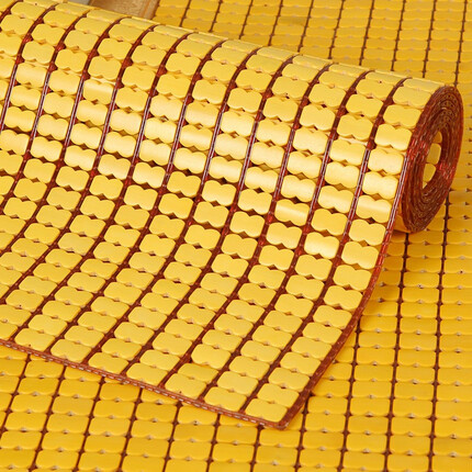 李记花果山沙发垫夏季凉垫麻将凉席沙发坐垫麻将块凉席竹席防滑垫贵妃可定制 牛筋边糯米色【双牛筋+无底布】 45*45cm坐垫