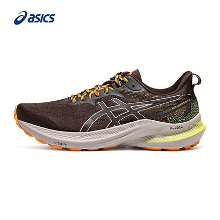 亚瑟士跑步鞋男鞋稳定支撑耐磨运动鞋舒适透气跑鞋 GT-2000 12 TR 棕色 39 ASICS