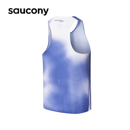 Saucony索康尼专业竞速跑步背心男子透气轻量无感舒适午夜蓝色组L
