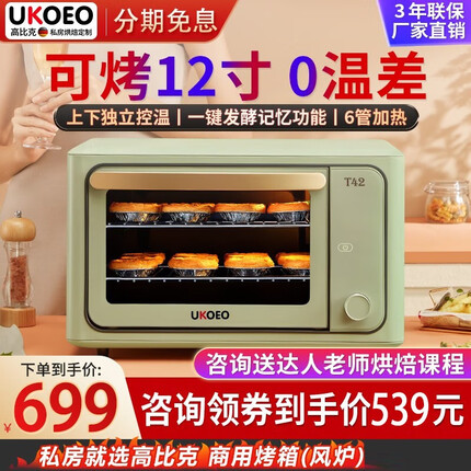 UKOEOUKOEO 高比克T42 平炉烤箱家用电烤箱烘焙多功能小型迷你大容量
