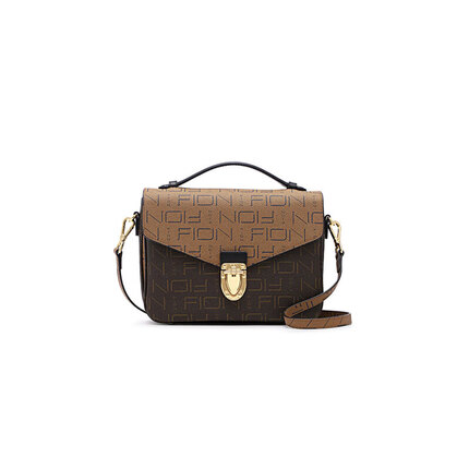 FION菲安妮信封锁扣单肩包邮差手提小方包斜挎包 