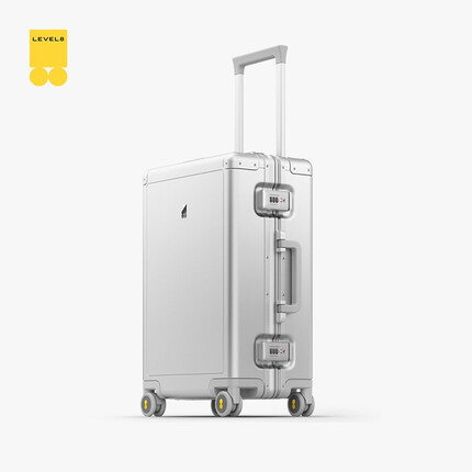 地平线8号商务行李箱男密码箱旅行箱铝镁合金登机箱20英寸拉杆箱女 银色 LEVEL8