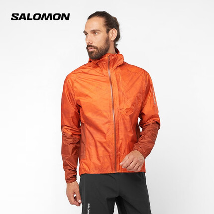 萨洛蒙（Salomon） 男款 户外运动轻量防风斥水跑步夹克外套冲锋衣 BONATTI WP JKT 焦赭红 C20439 XL