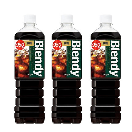 三得利（Suntory）日本原装进口饮料blendy布兰迪即饮式液体黑咖啡饮料制生椰拿铁 无糖黑咖啡950m*3瓶