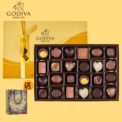 歌帝梵（GODIVA）巧克力礼盒金装25颗比利时原装进口零食520情人节生日礼物送女友