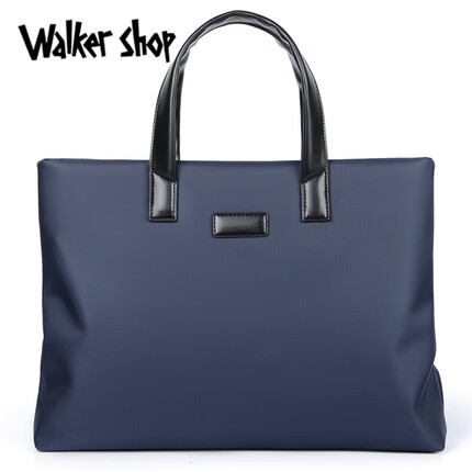 Walker Shop公文包男新款潮流男士手提包男商务通勤简约大气电脑包男出差包包 蓝色