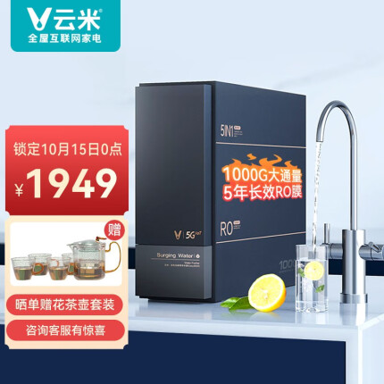 云米（VIOMI）净水器澎湃1000G家用厨房过滤器纯水机直饮机5年长效RO膜以旧换新MR1072A