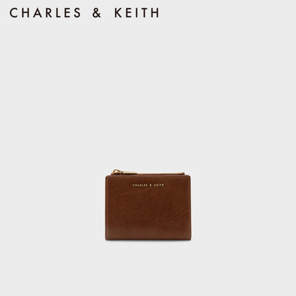 CHARLES&KEITH早春新品CK6-10680907包包女包多卡位短款钱包 Chocolate巧克力色 XXS