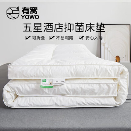 有窝 床褥羽丝绒加厚床垫宿舍单人0.9米床 榻榻米床垫床褥子90*200cm