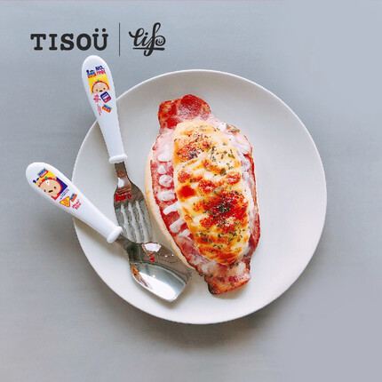 爱婴小铺TISOU韩国进口儿童餐具 宝宝不锈钢勺叉套装训练叉勺套装ModaBear