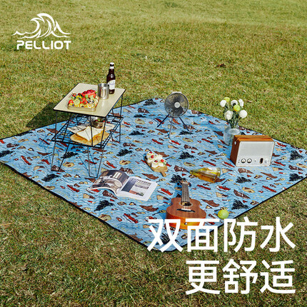 伯希和野餐垫便携户外露营装备垫子耐磨防水防潮垫 PE216202823 若水蓝