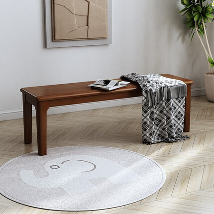 原声原代长条凳实木床尾凳家用床前凳长凳子门口换鞋凳入户条凳长板凳餐凳 胡桃色（长160*宽30*高45cm） 橡胶木