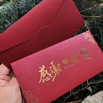 倾阑 高中学生感谢信 男女十八岁信纸信封 红色 感谢有您2个 信封（不含信纸）