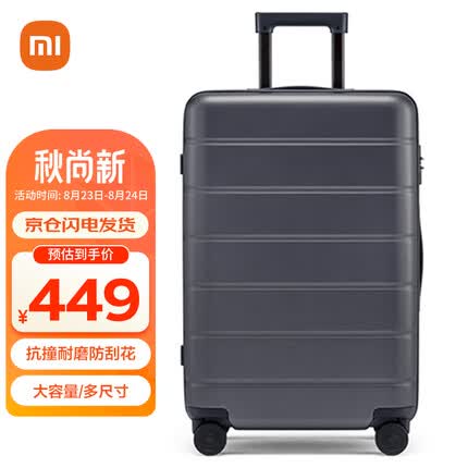 小米旅行箱万向轮拉杆箱大容量行李箱男女密码箱24英寸灰色