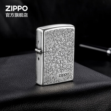 ZiPPO之宝(Zippo)打火机 唐草银色 氧化镜面 LZIMP-0005 zippo打火机