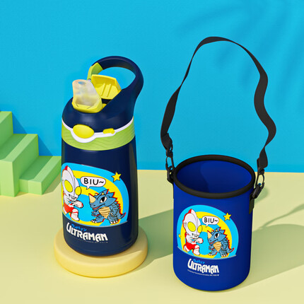 格非尔（Good fell）保温杯带吸管宝宝户外便携保温水杯316不锈钢 奥特曼打怪兽450ml