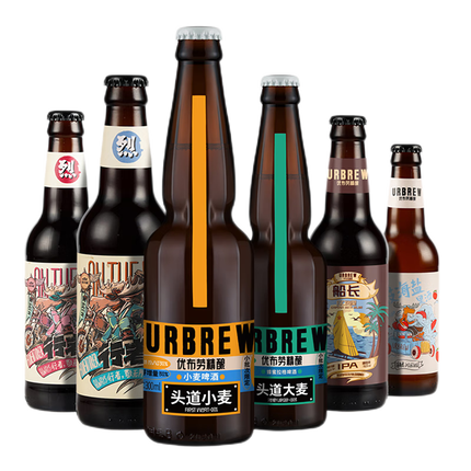 优布劳精酿 精选啤酒组合 头道小麦/荔枝海盐/行者艾尔/船长ipa啤酒 精选组合 6瓶装