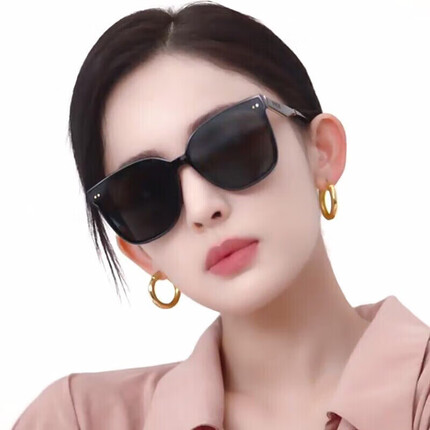 帕莎（Prsr）偏光太阳镜女韩流阻隔紫外线防眩时尚墨镜男开车驾驶镜 PS1038 -B亮黑 