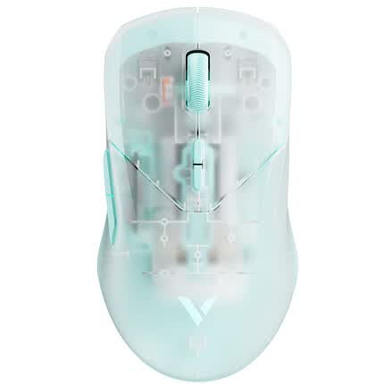 雷柏VT9PRO双高速版 中大手无线/有线双模游戏鼠标 轻量化设计原相3398引擎支持4K+8K半透外壳蓝色
