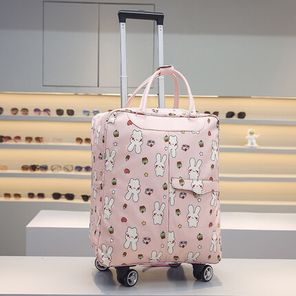 邦沛 新品行李包带轮拉杆包旅行包双肩背包功能学生韩版大容量短途旅游 兔子 大号4轮版(有肩带)