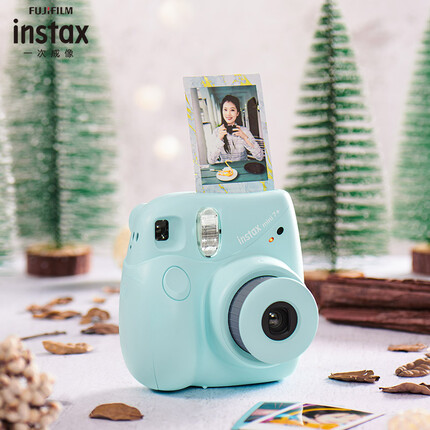 富士instax立拍立得 一次成像相机 mini7+（mini7c/s升级款）蓝