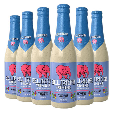 粉象（Delirium）浅粉象啤酒 精酿 啤酒 330ml*6瓶 整箱装 比利时进口