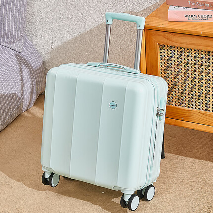 古思驰行李箱小型20英寸可以上飞机女18迷你拉杆箱短途男士轻便旅行密码 薄荷绿加厚款-【分区隔层-轮 20寸【可登机+
