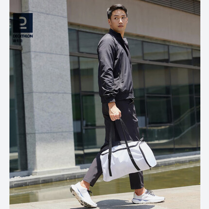迪卡侬(DECATHLON)运动外套夹克男女轻薄速干透气防风健身风衣MSGJ 墨黑色 L