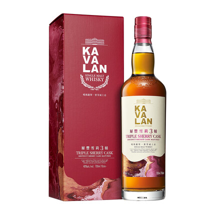 噶玛兰（Kavalan）层丰雪莉三桶单一麦芽威士忌 中国台湾金车噶玛兰威士忌700ml