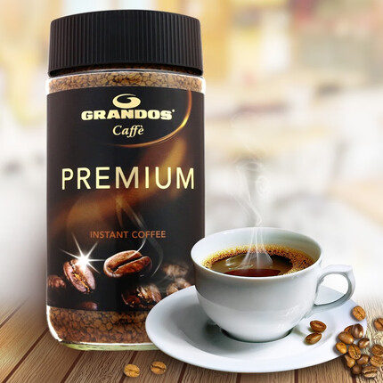 格兰特（GRANDOS）柏瑞姆速溶冻干纯黑咖啡200g 德国原装进口